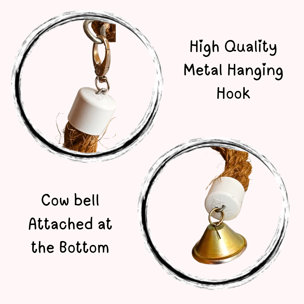 2ft Flexible Climbing Rope Perch Toy for Small & Medium Size Birds