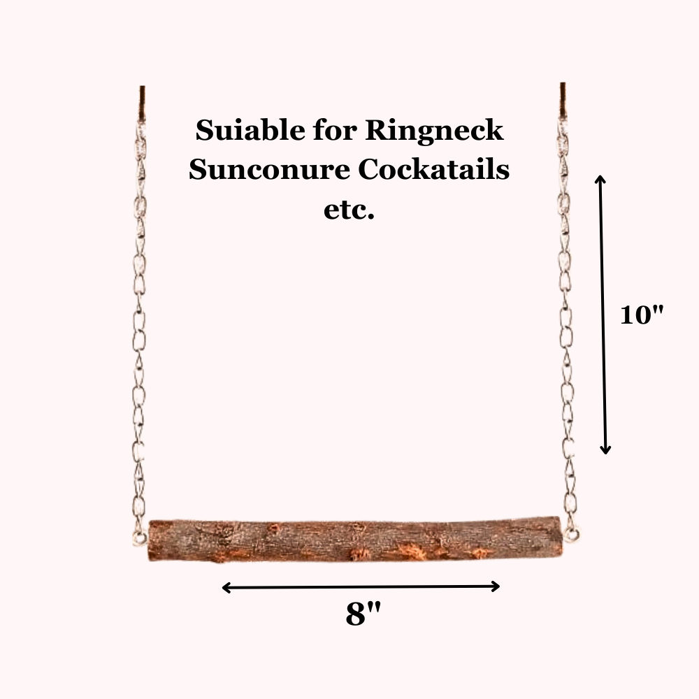 Natural Wooden Perch Swing for Cockatails Ringneck Parakeet