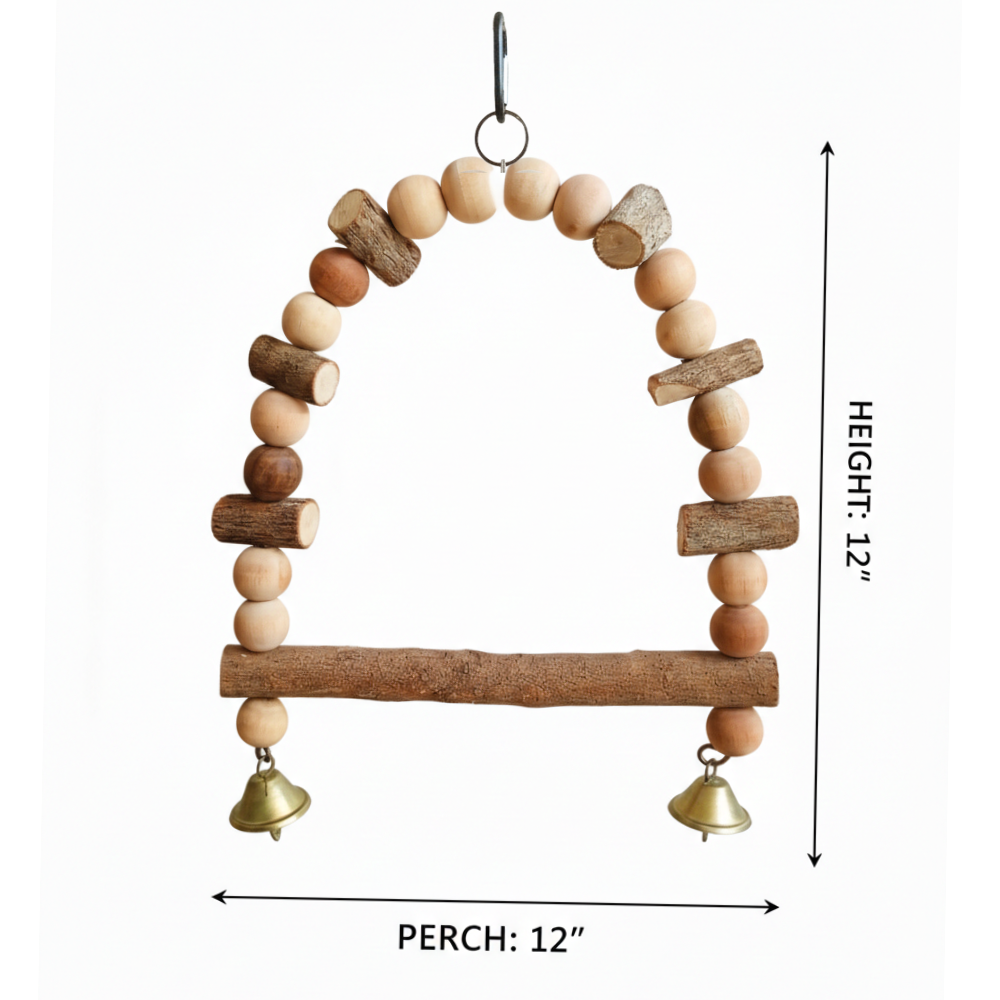 Arch-Shape Natural Tree Wood Hanging Perch for Raw African Grey Amazon