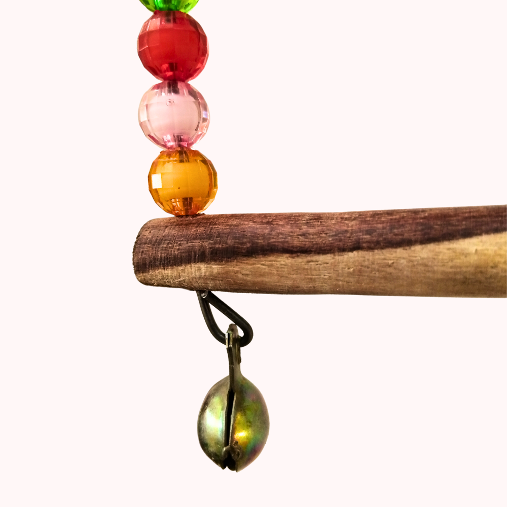Colorful Beaded Bird Swing – Decorative Hanging Arch Perch for Budgies & Lovebirds