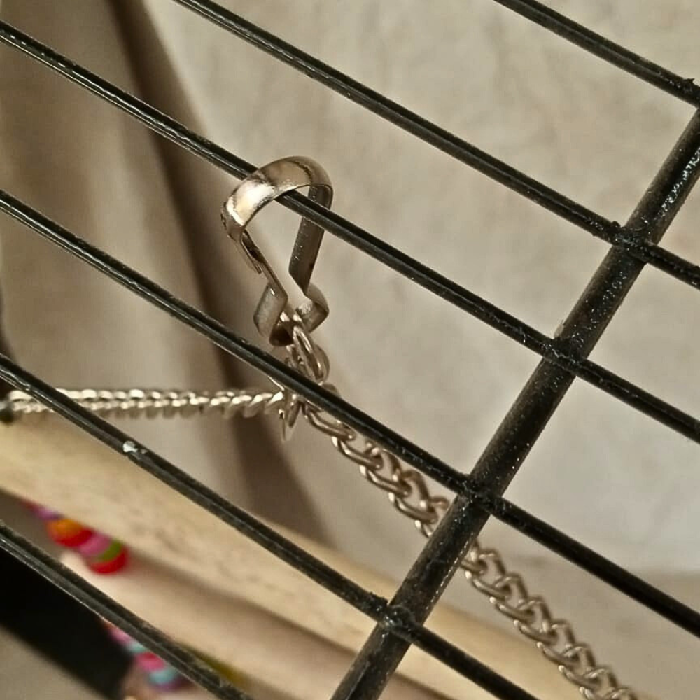 3-Step Wooden Bird Ladder – Hanging Toy with Colorful Beads & Bells