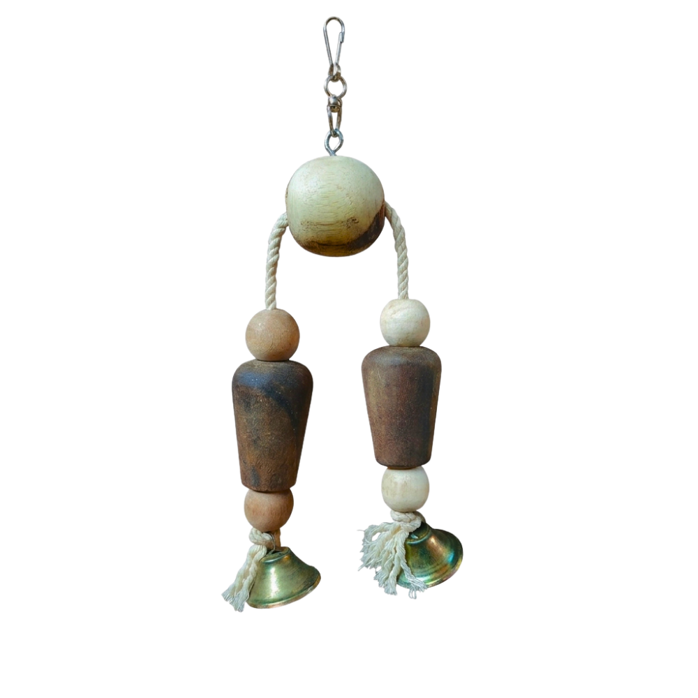 Rope Climbing Toy with Bells - Interactive Hanging Toy for Cockatail Lovebirds Budgies