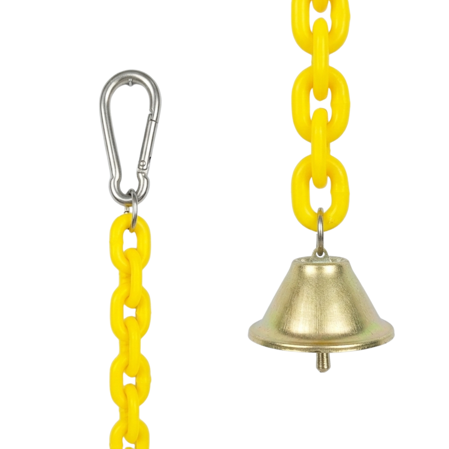 Interactive Hanging Chain-Link Toy with Bell for Budgies & Small Parrots
