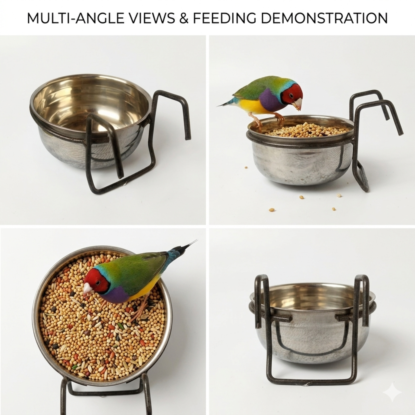 4 PCS Bundle Pack – Premium Toys & Feeding Accessories for Medium & Large Birds
