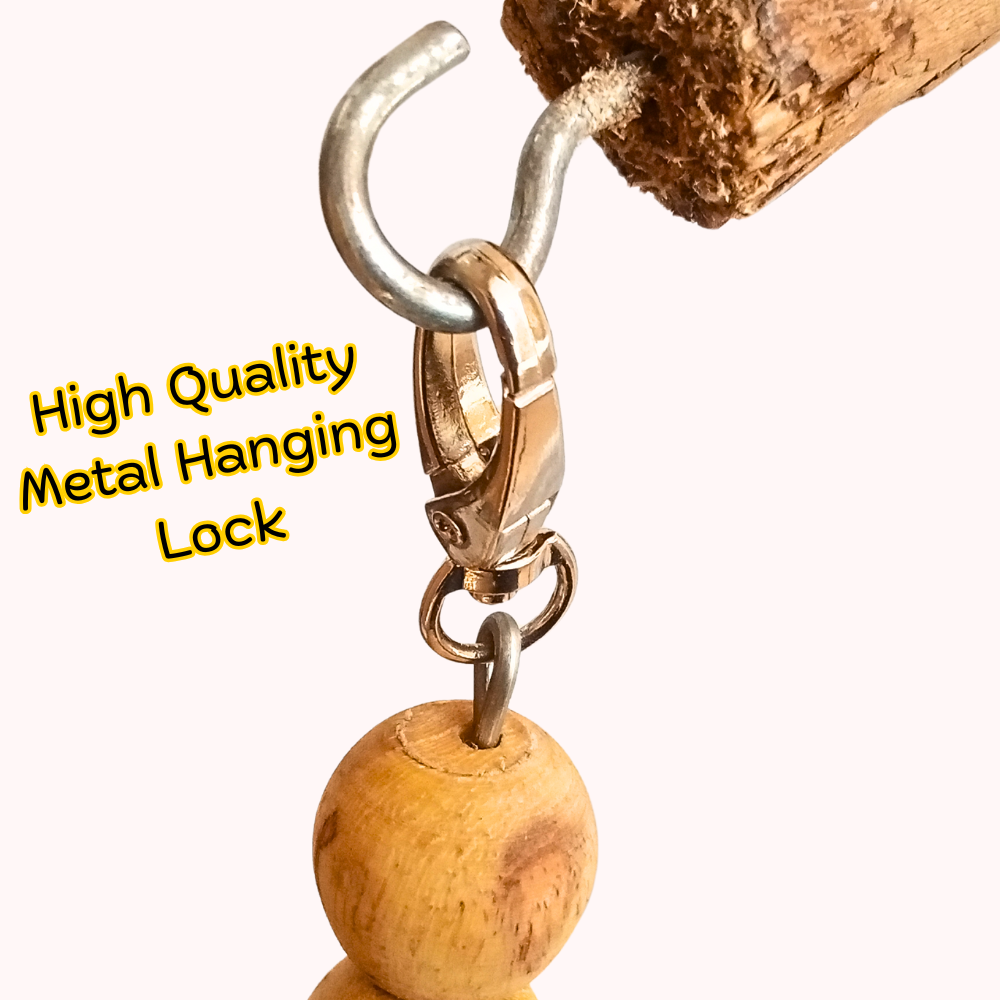 Spiral Wooden Perch for Big Parrots – Natural Wood Climbing Toy for Macaws & Cockatoos