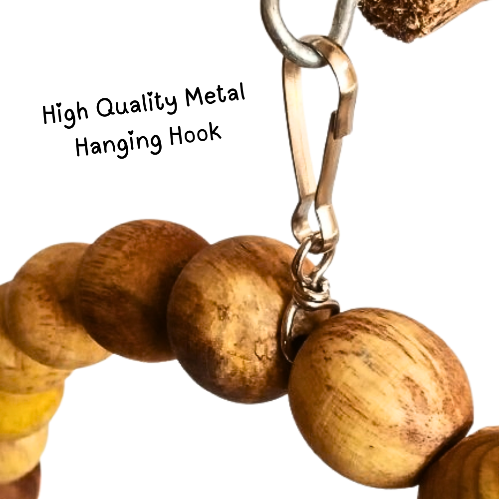 Extra Large D-Shape Wooden Swing Toy Perches for Macaws Cockatoo etc.