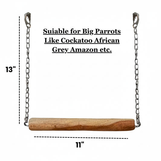 Heavy-Duty Large Bird Swing / Perch with Metal Chain