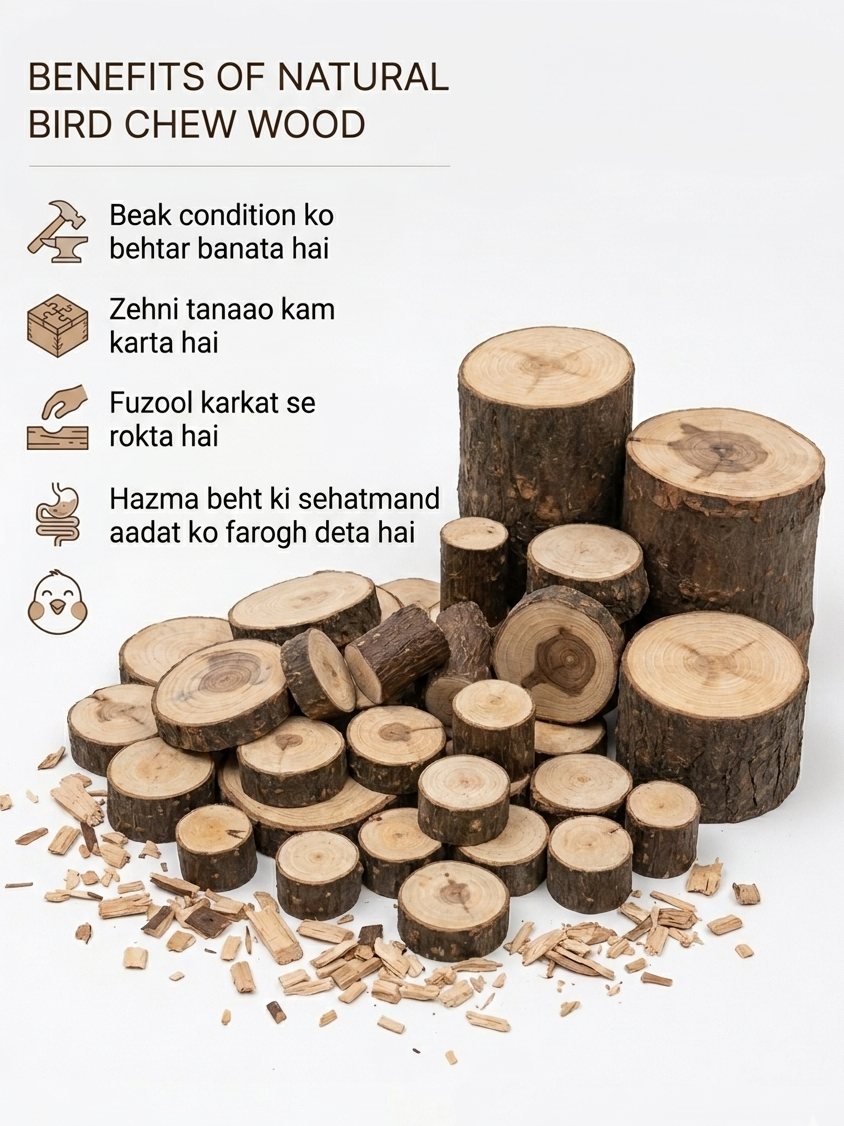 Natural Wood Chew Discs for Parrots – Beak Care Toy