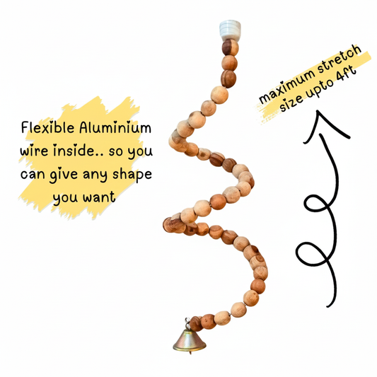 Spiral Wooden Perch for Big Parrots – Climbing Toy