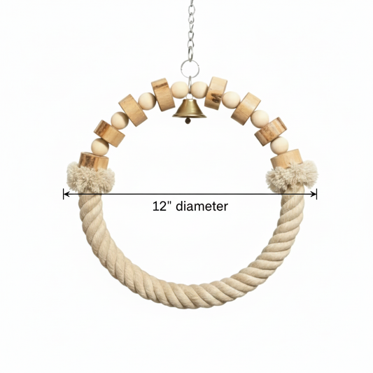 Rope & Beads Comfortable Hanging Perch for Large Parrots