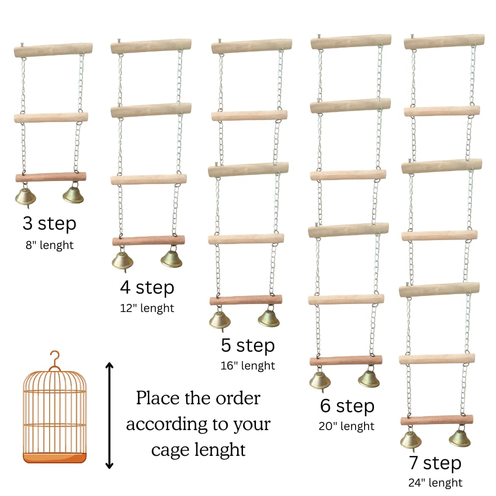 Flexible Parrot Climbing Ladder – Durable Wood & Metal Chain Accessory