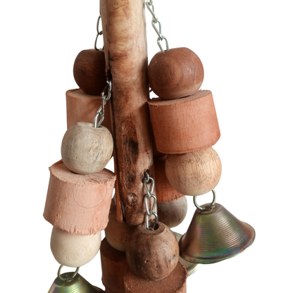 Premium Hanging Playing Toy – 11" Multi-Bell Parrot Toy for Mental Stimulation