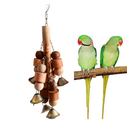 Premium Hanging Playing Toy – 11" Multi-Bell Parrot Toy for Mental Stimulation