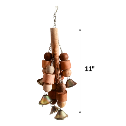 Premium Hanging Playing Toy – 11" Multi-Bell Parrot Toy for Mental Stimulation