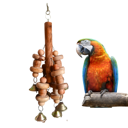 X-Large Natural Wood Chew Toy – Ultra-Durable Beak Trimmer for Macaws & Large Parrots