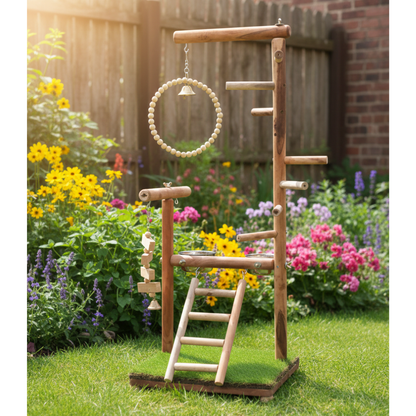 Premium Multi-Level Bird Play Gym with Swing, Ladder & Enrichment Toys (33" Tall)