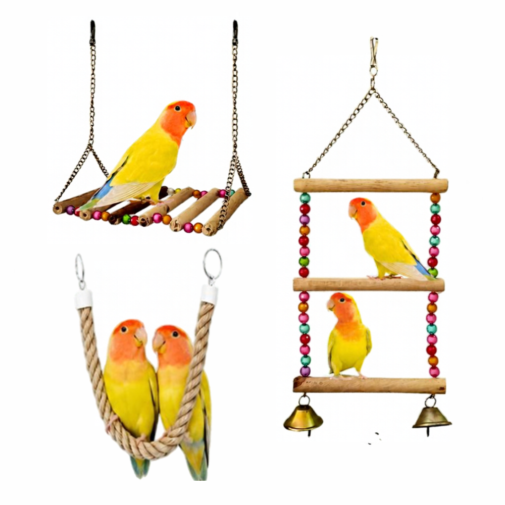 3 Pcs Birdy Bundle Pack for Budgies Lovebird Java Canary Cockatail