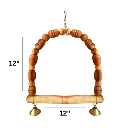 Arch-Shape Hanging Perch for Large Parrots Like Raw African Grey Amazon