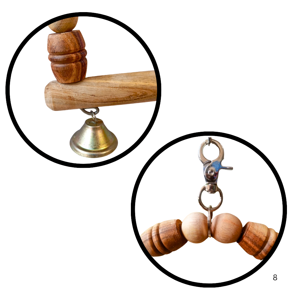 Arch-Shape Hanging Perch for Large Parrots Like Raw African Grey Amazon