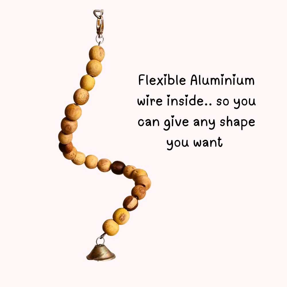 Spiral Wooden Beads Fancy Perches Climbing Toy