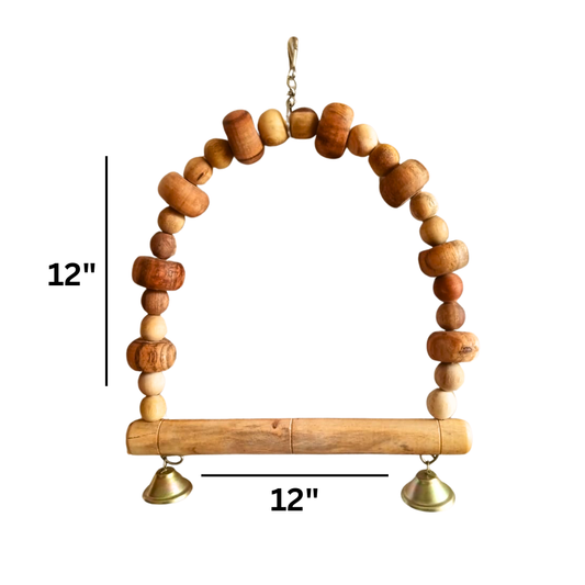 Premium Arch-Shape Hanging Perch Toy for Large Parrots