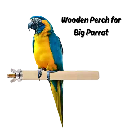 Premium Wood Bird Perch – Anti-Slip Sitting Stick with Easy Cage Mount for Big Parrots