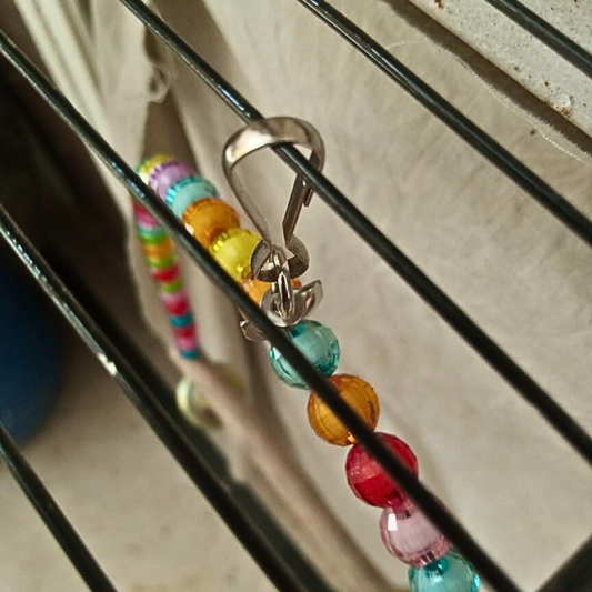 Colorful Beaded Bird Swing for Budgies & Lovebirds