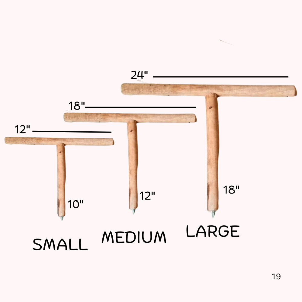 Eco-Friendly Bird T-Stand – Stable Wooden Training & Play Station