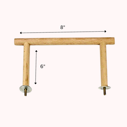 Wooden U-Shape Perch Stand Toy for Small Parrots