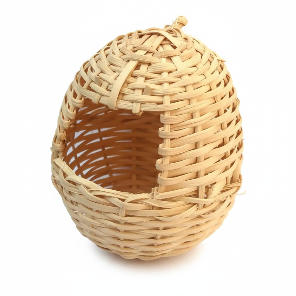 Hangable Bamboo Nest House for Sparrow Finches - Small Birds Breeding Basket
