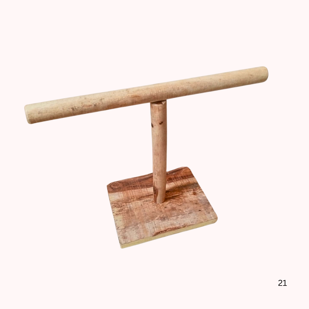 Eco-Friendly Bird T-Stand – Stable Wooden Training & Play Station