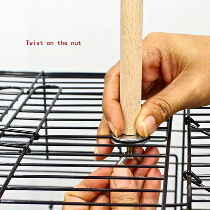 Durable Wooden T-Shape Perch Stand for Small Parrots