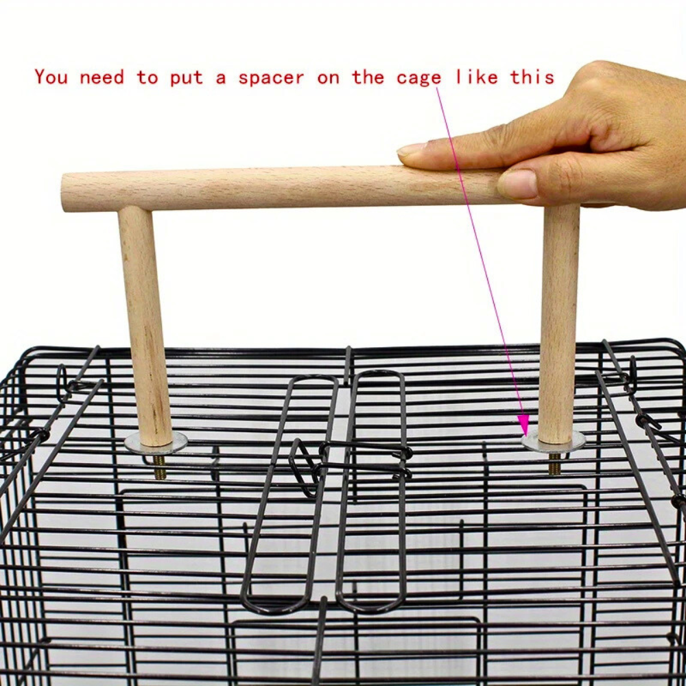 Wooden U-Shape Perch Stand Toy for Small Parrots