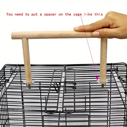 Wooden U-Shape Perch Stand Toy for Small Parrots