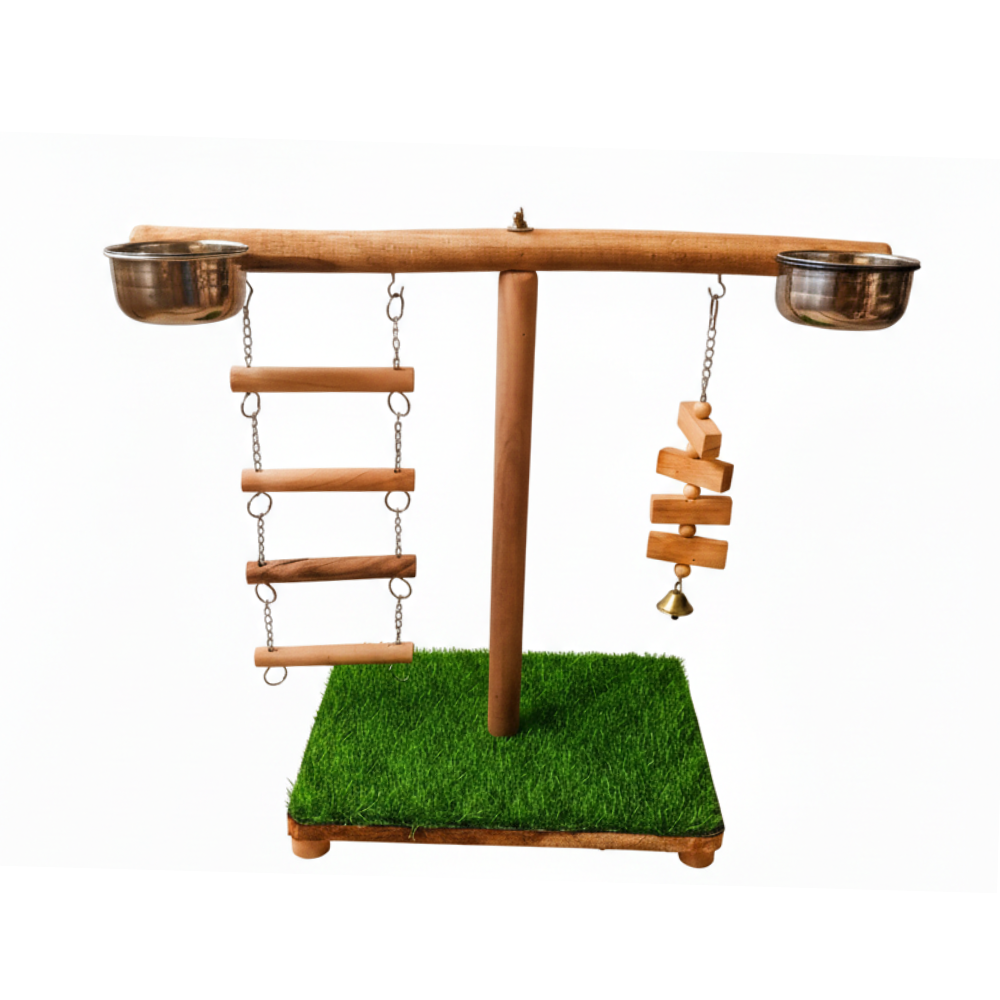 Premium T-Style Bird Play Stand with Activity Toys