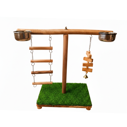 Premium T-Style Bird Play Stand with Activity Toys