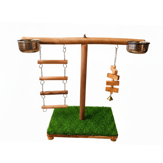Premium T-Style Bird Play Stand with Activity Toys