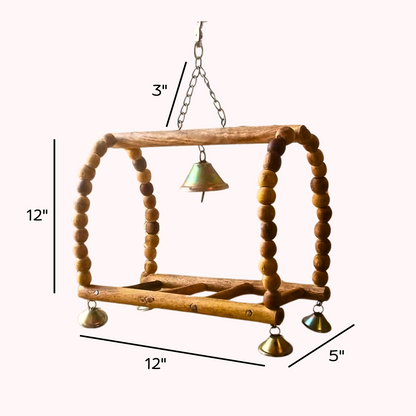 Fancy Wooden Cage Swing Toy Perch for Parrots