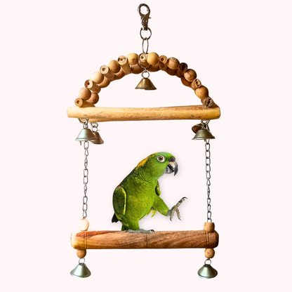Fancy Wooden Cage Swing Toy Perch for Parrots