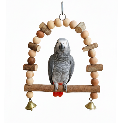 Arch-Shape Natural Tree Wood Hanging Perch for Raw African Grey Amazon