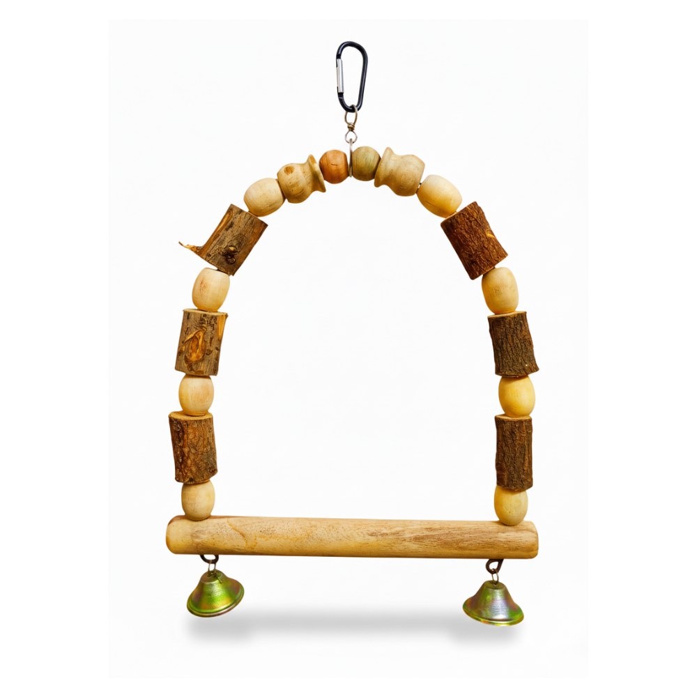 Arch-Shape Natural Tree Wood Hanging Perch for Large Parrots Like Raw African Grey Amazon