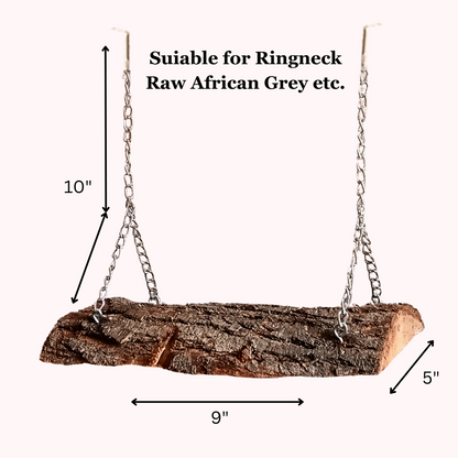 Natural Wooden Bird Toy Perch Hanging Swing