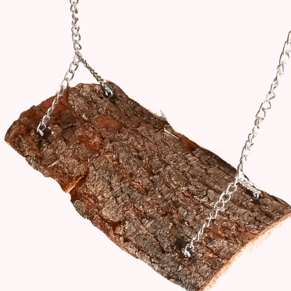 Natural Wooden Bird Toy Perch Hanging Swing