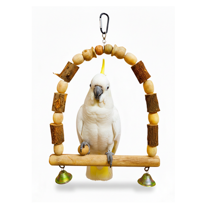 Arch-Shape Natural Tree Wood Hanging Perch for Large Parrots Like Raw African Grey Amazon