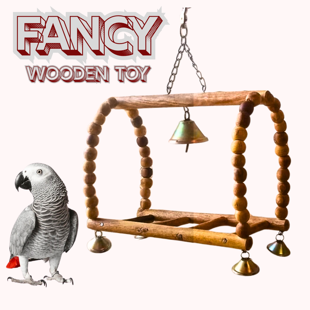 Fancy Wooden Cage Swing Toy Perch for Parrots