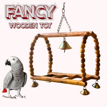 Fancy Wooden Cage Swing Toy Perch for Parrots