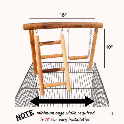 Ultimate PlayDeck 2-in-1 Bird Gym with Ladder & Swing