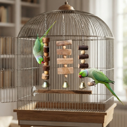 3 Pcs Vertical Hanging Chewing Toys for Ringneck Raw Grey Parrots