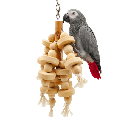 Large Wooden Chewable Toy – Ultra Durable Beak Trimmer for Grey Raw Amazon Cockatoo Parrot