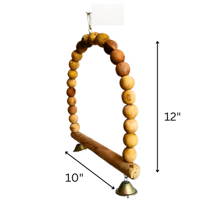 D-Shape Solid Wooden Swing Toy for African Grey Cockatoo